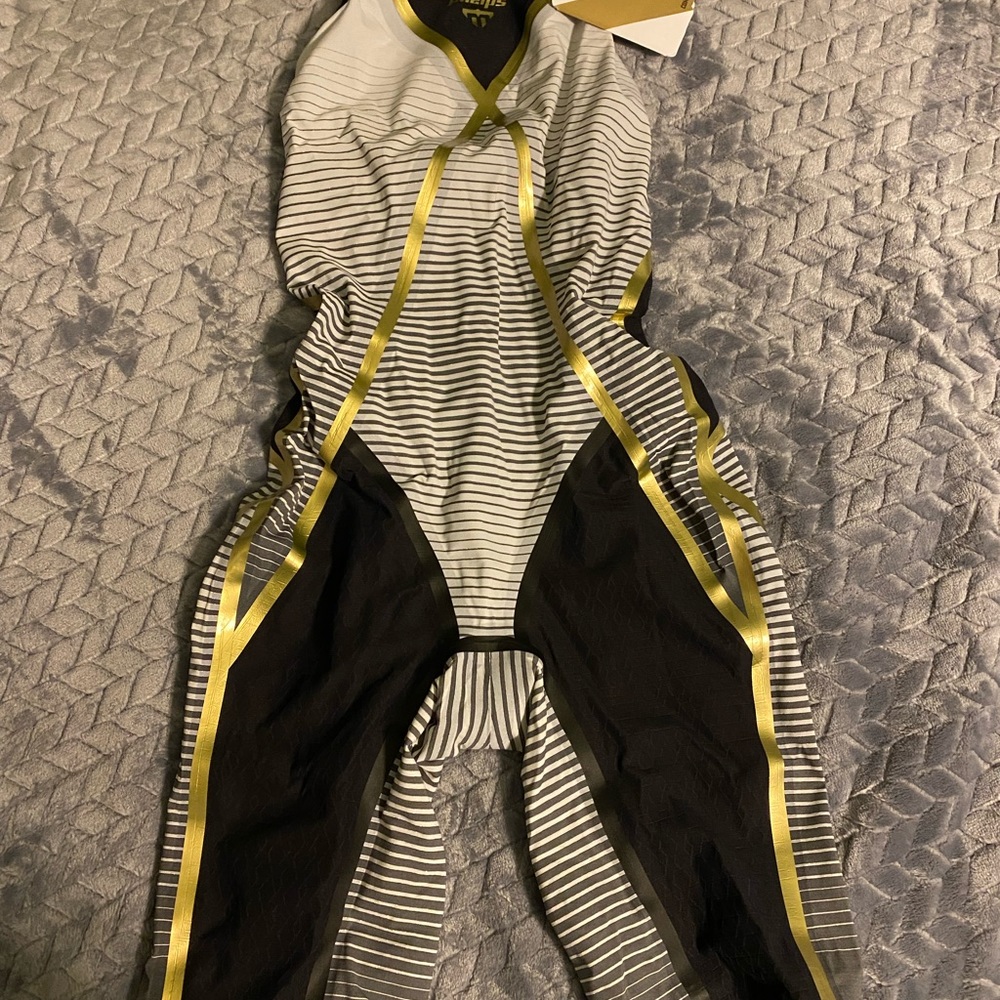 Phelps Matrix Tech Suit Women's Open Back Swimsuit Black/White